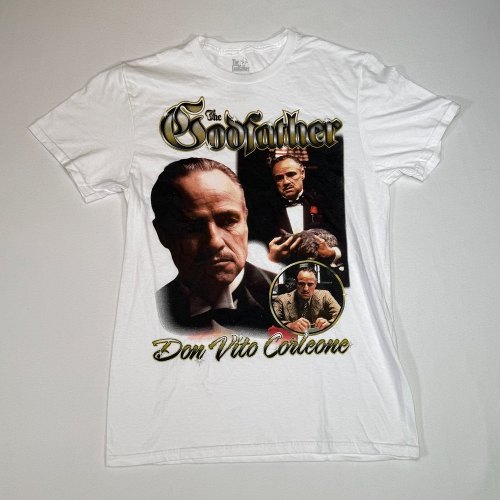 The Godfather Don Vito‎ Corleone White T Shirt Movie Graphic Tee